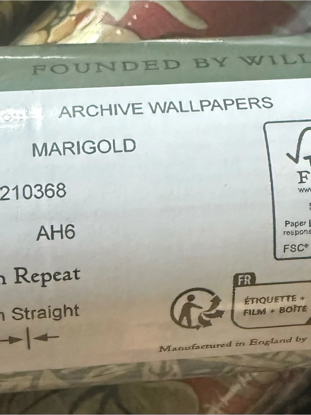 Morris & Co Marigold Wallpapar Color Wedgewood (2) rolls NWT Retails $382 each